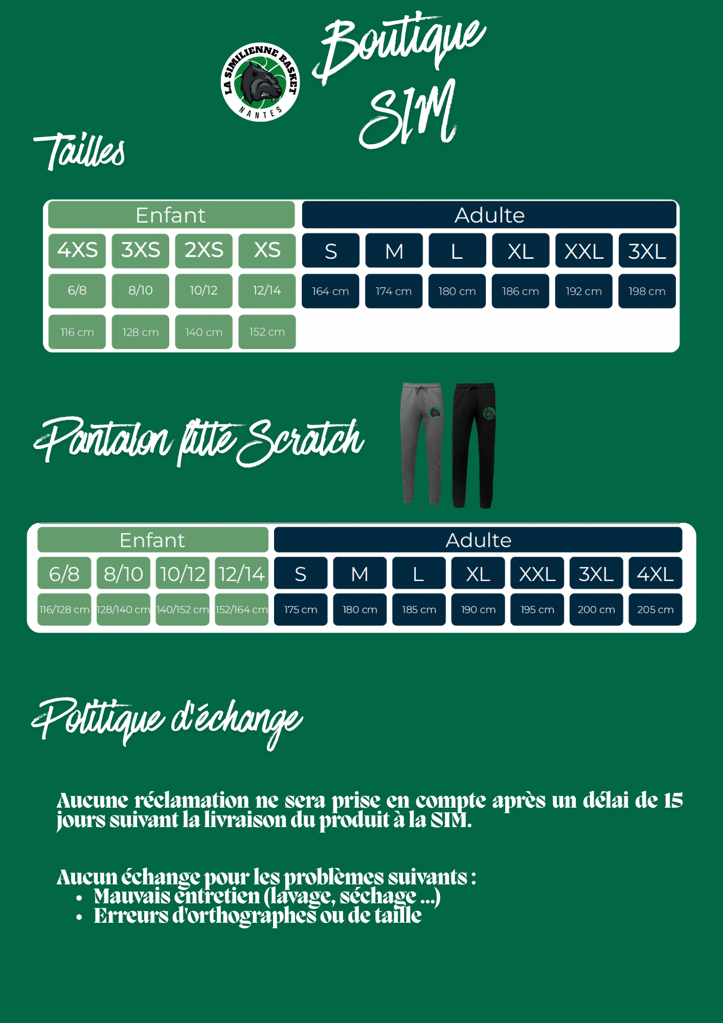 Guide des tailles