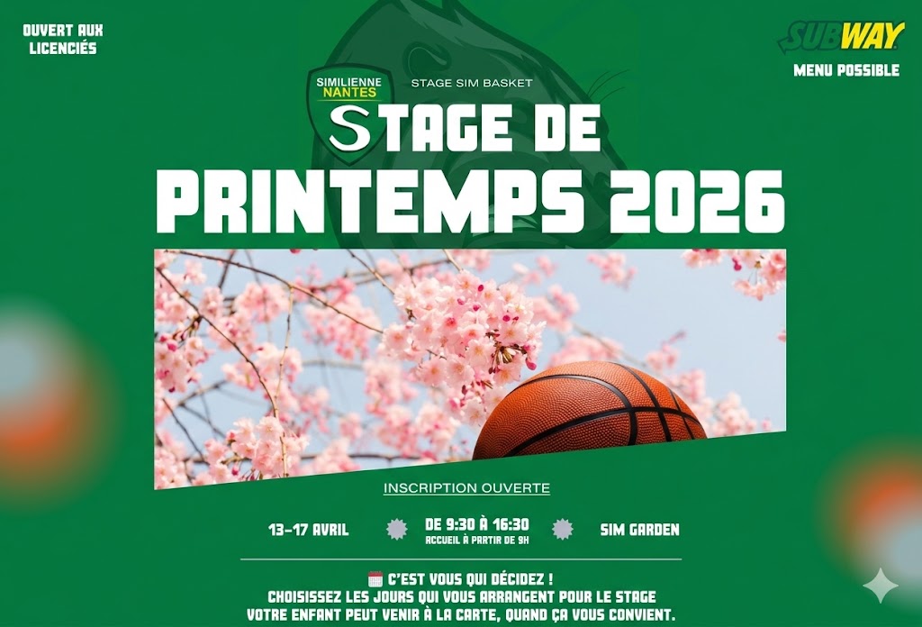 🍀 STAGE DE PRINTEMPS 2026